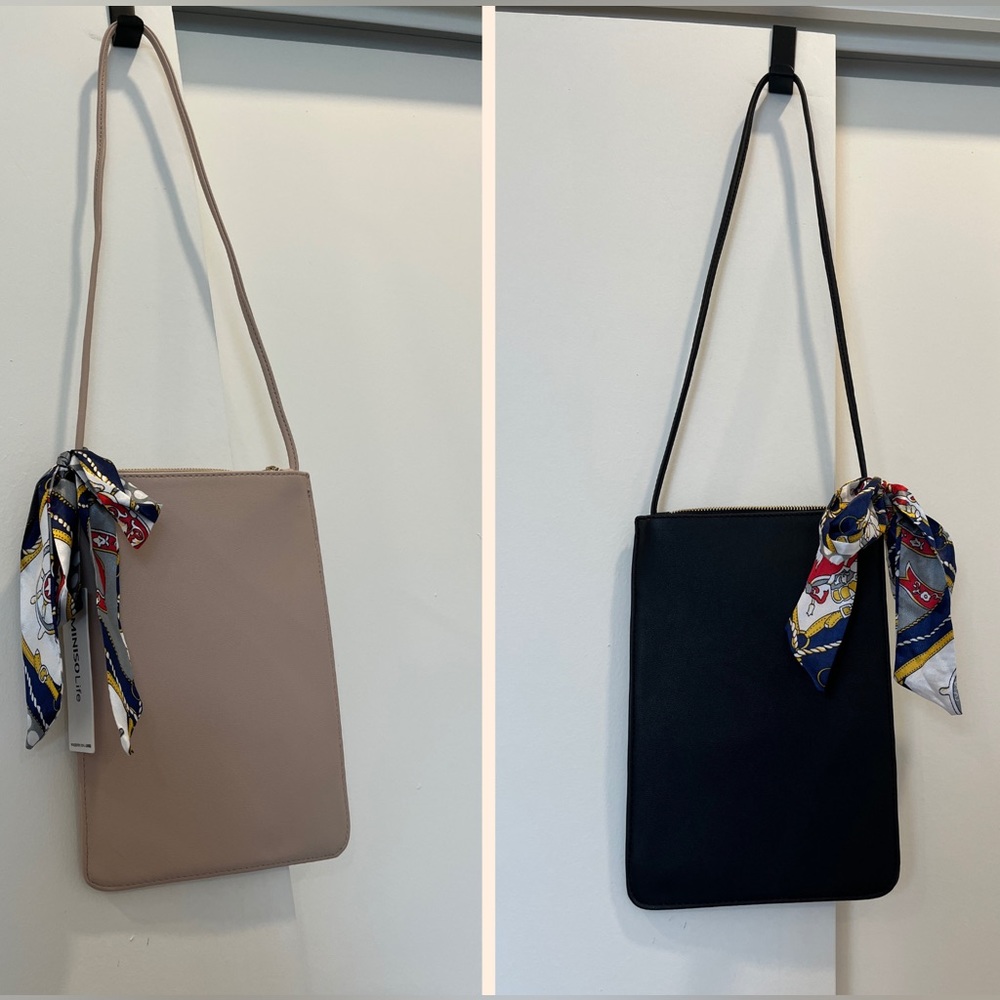 Miniso minimalist bag 2 pcs cream and black NWT